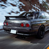 1989-1994 Nissan Skyline GT R32 JDM Red LED Tail Lights (Chrome Housing/Red Lens)