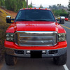 2005-2007 Ford F-250/F-350/F-450/F-550/Excursion Crystal Headlights w/ SMD LED Light Strip (Chrome Housing/Smoked Lens)