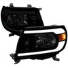 2005-2011 Toyota Tacoma LED Bar Factory Style Headlights (Matte Black Housing/Smoked Lens)