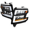 2015-2020 Chevrolet Tahoe Suburban Full LED DRL Sequential Headlights (Matte Black Housing / Clear Lens)