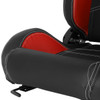 Fully Reclinable Black & Red PVC Leather Bucket Racing Seat w/ Sliders - Passenger Side Only
