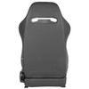 Fully Reclinable Black PVC Leather Red Stitch Bucket Racing Seat w/ Sliders - Driver Side Only
