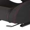 Fully Reclinable Black Cloth Bucket Racing Seat w/ Sliders - Passenger Side Only