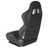 Fully Reclinable Black & Blue PVC Leather Bucket Racing Seat w/ Sliders - Driver Side Only