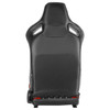 Fully Reclinable Black & Red PVC Leather White Stitch Bucket Racing Seat w/ Sliders - Driver Side Only