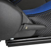 Fully Reclinable Black & Blue PVC Leather Carbon Fiber Style Bucket Racing Seat w/ Sliders - Passenger Side Only