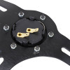 350mm Green Skull & Rose Style 2" Deep Dish 3-Spoke Wooden Steering Wheel (Black)
