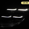 2018-2023 Porsche Cayenne Matrix Style LED Projector Headlights w/ DRL and for Dynamic Function  (Matte Black Housing / Glossy Black Accents / Clear Lens)
