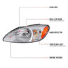 2000-2007 Ford Taurus Factory Style Headlights (Chrome Housing / Clear Lens)