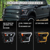 2015-2017 Ford F-150 LED Projector Headlights w/ Switchback LED Sequential Turn Signals DRL Parking Light Strip (Black Housing / Clear Lens)