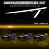 2016-2021 Honda Civic Projector Headlights w/ Switchback LED Sequential Turn Signals DRL Parking Light Strip (Glossy Black Housing  / Smoked Lens)