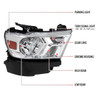 2019-2024 Dodge Ram 1500 Factory Style Crystal Headlight - Passenger Side Only (Chrome Housing / Clear Lens)