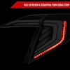 2016-2021 Honda Civic 4DR Sedan White LED Tail Lights w/ Sequential Signal Lamps (Matte Black Housing/Clear Lens)