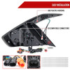 2016-2021 Honda Civic 4DR Sedan White LED Tail Lights w/ Sequential Signal Lamps (Matte Black Housing/Clear Lens)