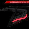2016-2021 Honda Civic Sedan LED Tail Lights w/ Sequential Signal Lamps (Matte Black Housing/Clear Lens)