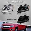 2015-2022 Chevrolet Colorado Projector Headlights w/ LED DRL Light Strip Sequential Turn Signal and Side Marker  (Black Housing / Clear Lens)