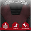 Universal Fully Reclinable Black Suede Red Mesh Bucket Racing Seat w/ Sliders - Single Seat
