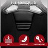 Universal Fully Reclinable Black PU Leather Suede Bucket Racing Seat w/ Sliders - Single Seat