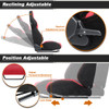 Universal Fully Reclinable Black Red Suede Bucket Racing Seat w/ Sliders - Passenger Side Only