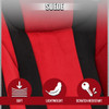 Universal Fully Reclinable Black Red Suede Bucket Racing Seat w/ Sliders - Passenger Side Only