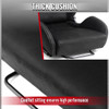 Universal Fully Reclinable Black Suede Silver Stitch High Bolster Bucket Racing Seat w/ Sliders - Single Seat