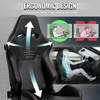 Universal Fully Reclinable Black PU Leather Bucket Racing Seat w/ Sliders - Single Seat