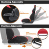 Universal Fully Reclinable Black Red Suede Bucket Racing Seat w/ Sliders - Driver Side Only