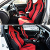 Universal Fully Reclinable Black Red Suede Bucket Racing Seat w/ Sliders - Driver Side Only