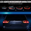 2011-2014 Toyota Sienna Full LED Tail Lights w/ Sequential Turn Signal and Startup Animation Red Lens Fiber Optic LED (Black Housing / Smoked Lens)