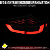 2011-2014 Toyota Sienna Full LED Tail Lights w/ Sequential Turn Signal and Startup Animation Red Lens Fiber Optic LED (Black Housing / Smoked Lens)
