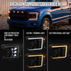 2018-2020 Ford F-150 Full LED Projector Headlights w/ Switchback LED Sequential Turn Signals DRL (Black Housing / Smoked Lens)