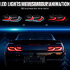 2014-2015 Chevrolet Camaro Sequential LED Turn Signal C8-Style Tail Lights (Black Housing / Smoked Lens)