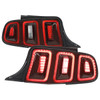 2010-2012 Ford Mustang Base GT Red Tail Lights w/ Sequential LED Turn Signal (Black Hoursing / Red Lens)