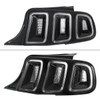 2010-2012 Ford Mustang Base GT Red Tail Lights w/ Sequential LED Turn Signal (Black Hoursing / Clear Lens)