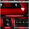 2014-2015 Chevrolet Camaro Full Red LED Sequential Tail Light (Jet Black Housing/Clear Lens)