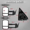 1988-1998 Chevrolet C/K 1500 / Tahoe / GMC Yukon / Suburban Chrome Power Adjustable Manual Extendable Towing Mirrors w/ Smoked LED Signal Lights