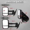 2007-2013 Chevrolet Silverado / Suburban / Avalanche / Tahoe GMC Sierra / Yukon / Yukon XL Power Adjustable Manual Extenable Heated Towing Mirrors