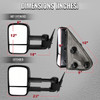1999-2007 Chevrolet Silverado / Tahoe / Suburban / GMC Sierra / Yukon XL Black  Manual Adjustable & Extendable Black Cover Towing Mirrors