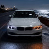 2012-2015 BMW F30 3 Series Sedan Projector Headlights w/ Switchback Sequential LED Turn Signal (Black Housing / Smoked Lens)