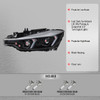 2012-2015 BMW F30 3 Series Sedan Projector Headlights w/ Switchback Sequential LED Turn Signal (Black Housing / Clear Lens)