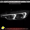 2012-2015 BMW F30 3 Series Sedan Projector Headlights w/ Switchback Sequential LED Turn Signal (Chrome Housing / Clear Lens)