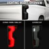 2019-2026 Chevrolet Silverado 1500 / 2020-2023 Silverado 2500HD/3500HD Full LED Switchback Sequential Tail Lights (Glossy Black Housing / Smoked Lens)