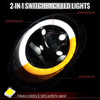 2014-2021 Mini Cooper F55 F56 F57 Projector Headlights Swithback LED DRL (Glossy Black Housing / Smoked Lens)