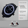 2014-2021 Mini Cooper F55 F56 F57 Projector Headlights Swithback LED DRL (Glossy Black Housing / Smoked Lens)