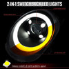 2014-2021 Mini Cooper F55 F56 F57 Projector Headlights Swithback LED DRL (Matte Black Housing / Clear Lens)