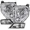 2008-2012 Jeep Liberty Factory Style Replacement Headlights w/ Fog Lights (Chrome Housing / Clear Lens)