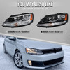 2011-2018 Volkswagen Jetta MK6 Factory Style Headlights w/ Chrome Trim (Matte Balck Housing / Clear Lens)