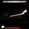2012-2013 Honda Civic Coupe / 2012-2015 Civic Sedan Switchback LED Bar Projector Headlights (Matte Black Housing / Clear Lens)