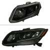 2012-2013 Honda Civic Coupe / 2012-2015 Civic Sedan Switchback LED Bar Projector Headlights (Matte Black Housing / Smoked Lens)