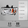 2006-2014 Honda Ridgeline Factory Style Replacement Headlights w/ Amber Reflectors (Chrome Housing  / Clear Lens)